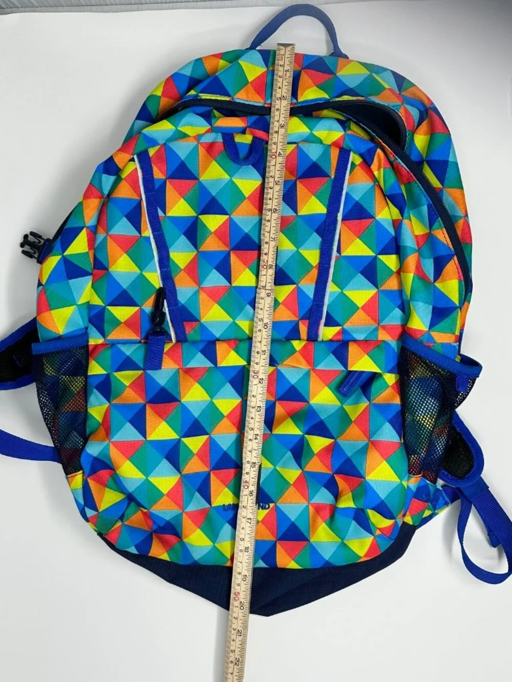 GUC Lands' End Geometric Backpack One Size Multi-color Green/Red/Blue/Orange